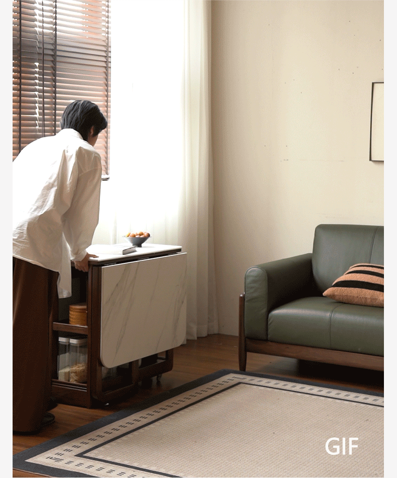 Oak Solid Wood Folding Rock Dining Table