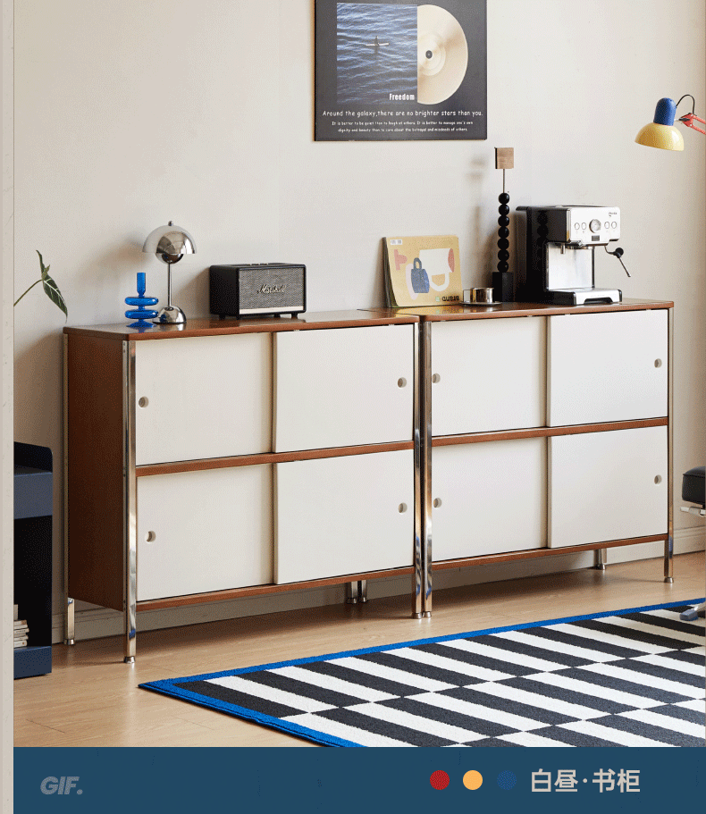 Poplar Solid Wood Bauhaus Style Bookcases Combination