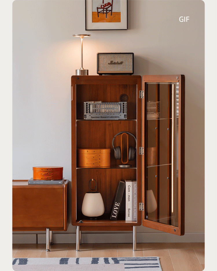 Poplar Solid Wood Bauhaus Style Side Cabinet