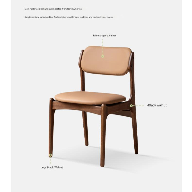 Black Walnut Solid Wood Modern Dining Chair