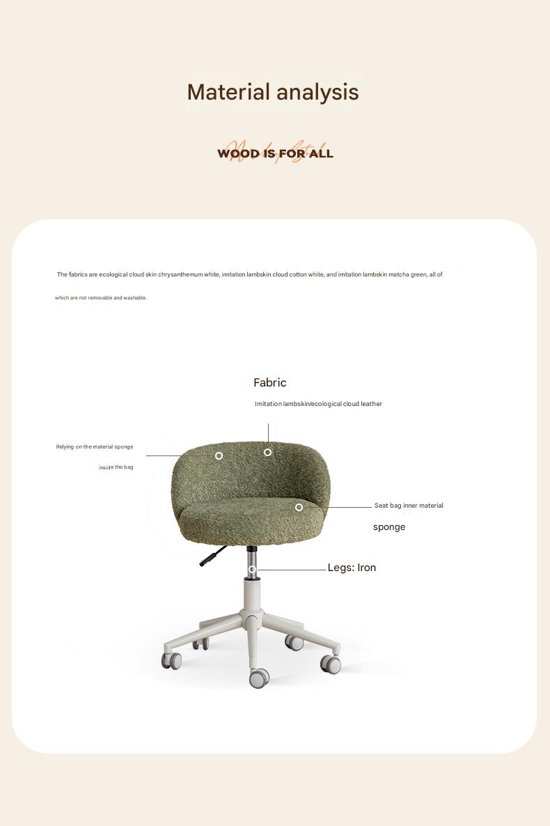 Eco-Leather, Imitation Sheepskin Makeup Stool