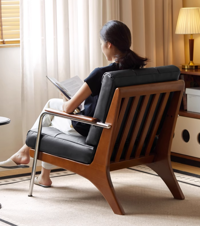 Beech Solid Wood Middle Ages Single Chair