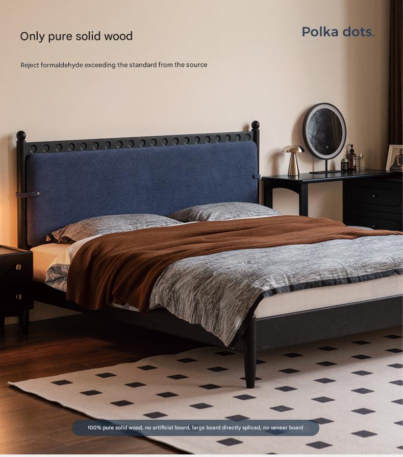 Ash Solid Wood Bauhaus Soft Leaning Antique Style Bed