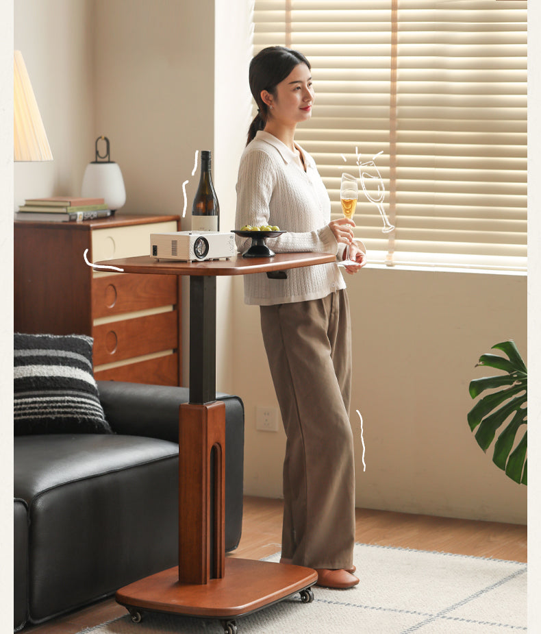 Poplar Solid Wood Mobile Ancient Style Table