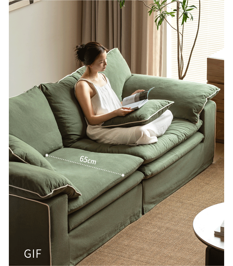 Cotton and Linen Sofa Wabi Sabi Style