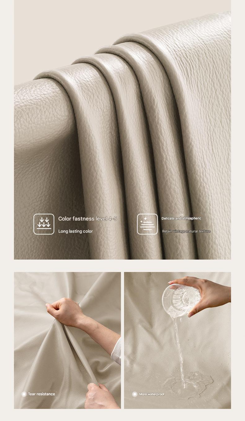 Ash Solid Wood Genuine Leather French Retro Art Bed