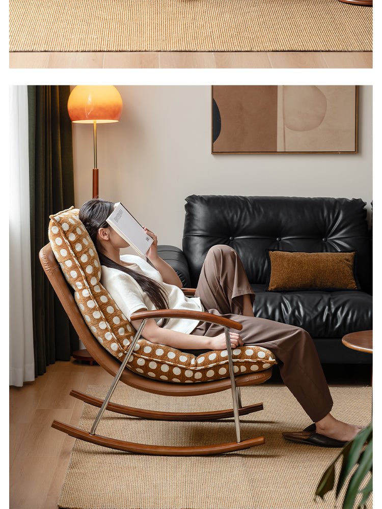 Fabric medieval style rocking chair