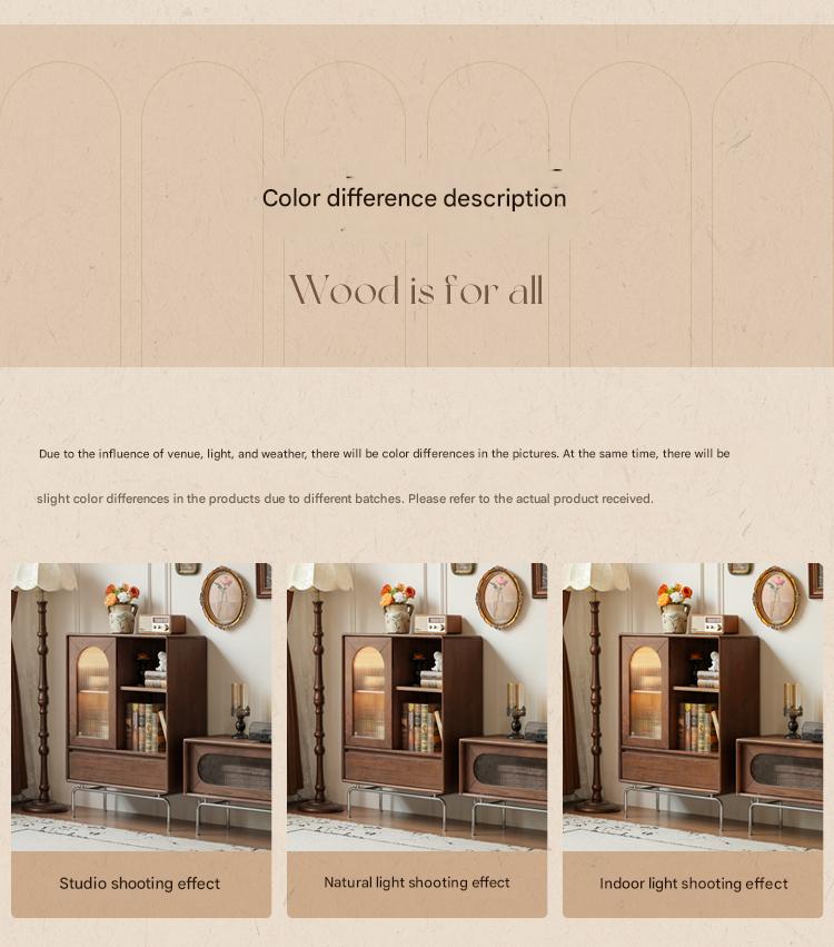 Black Walnut Solid Wood French Retro Side Cabinet