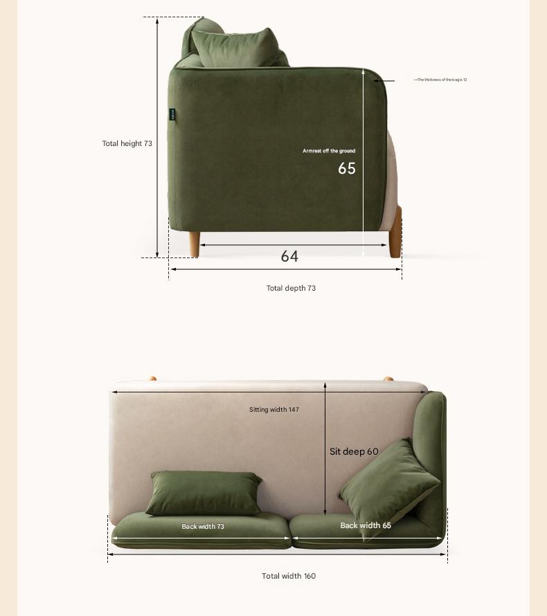 Fabric Modern Simple Double Sofa.