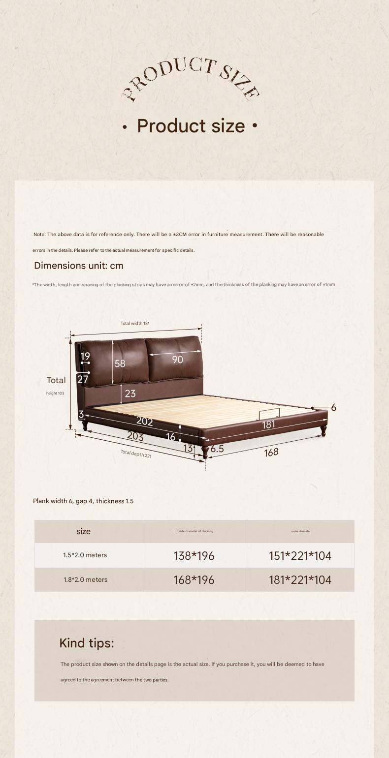 Leather Art Light Luxury Leather Bed