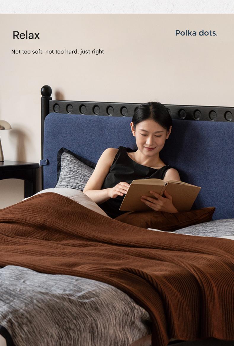 Ash Solid Wood Bauhaus Soft Leaning Antique Style Bed