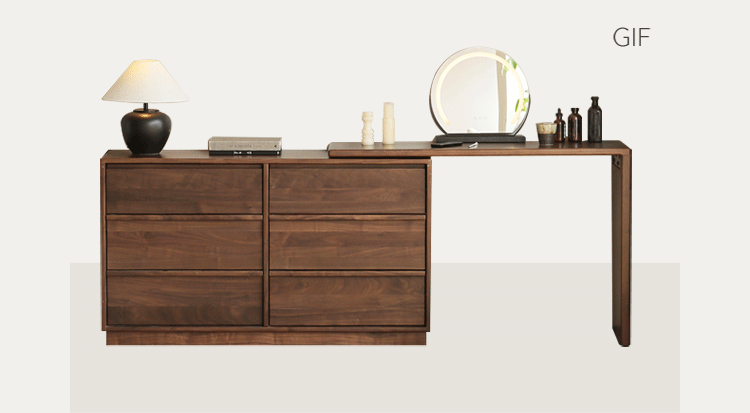 Black Walnut Solid Wood Light Luxury Dressing Table