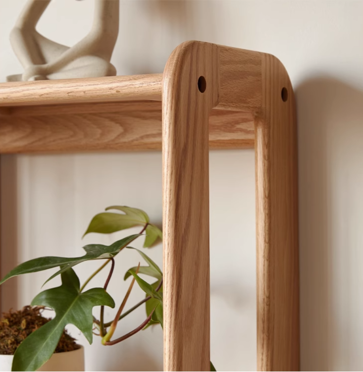 Oak Solid Wood Modern Ultra-Thin Bookshelf