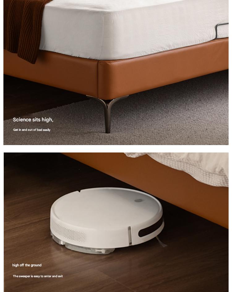 Leather Light Luxury Soft Leaning Bed