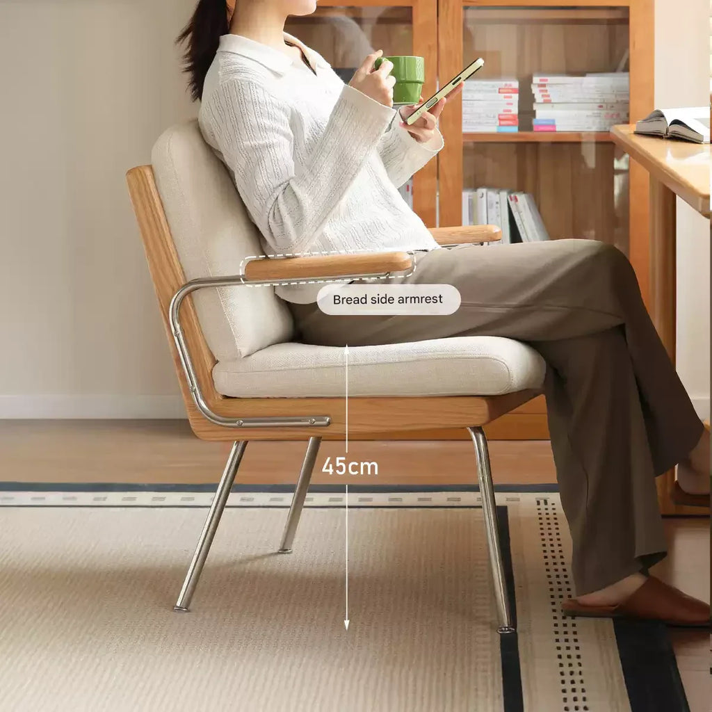 Oak Solid Wood Modern Minimalist Soft Office Chair