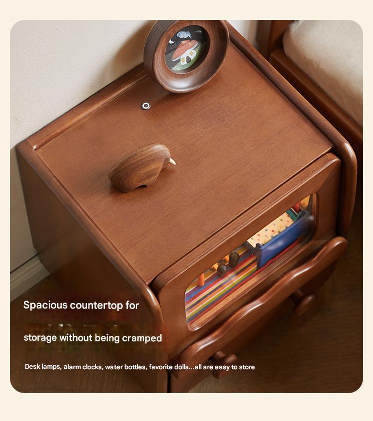 Poplar Solid Wood Children's with Lights Nightstand