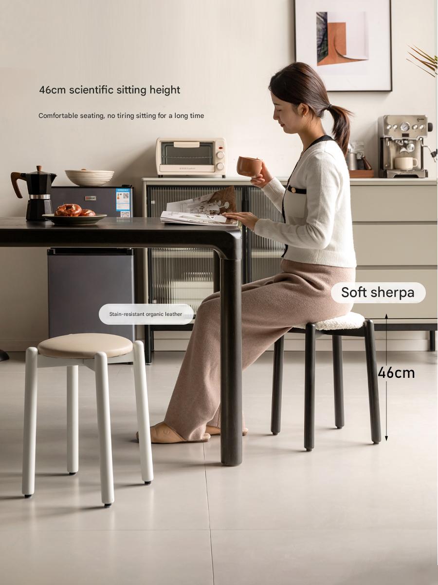 Solid Rubberwood Modern Stacking Stool