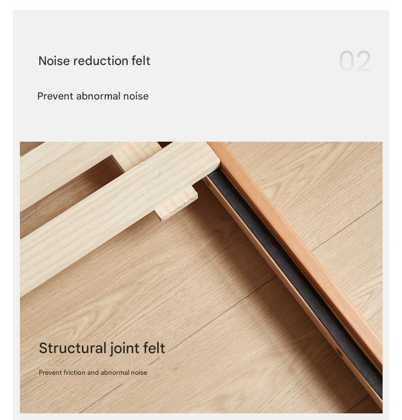 Beech Solid Wood Modern Simple Soft Leaning Platform Bed