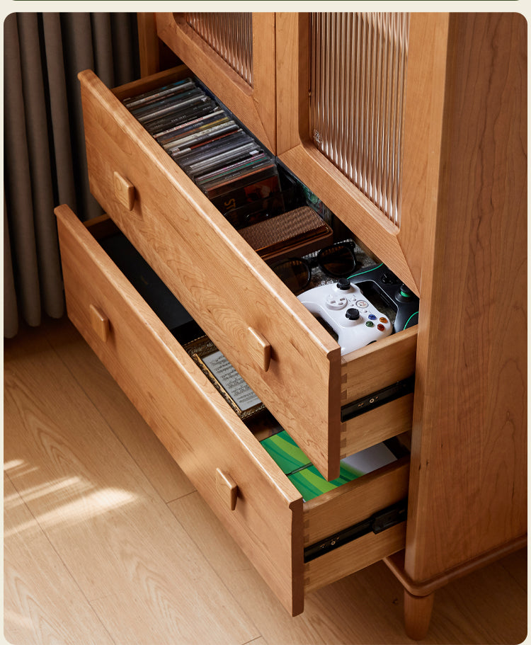 Cherry Solid Wood Middle Ancient Style Bookcase