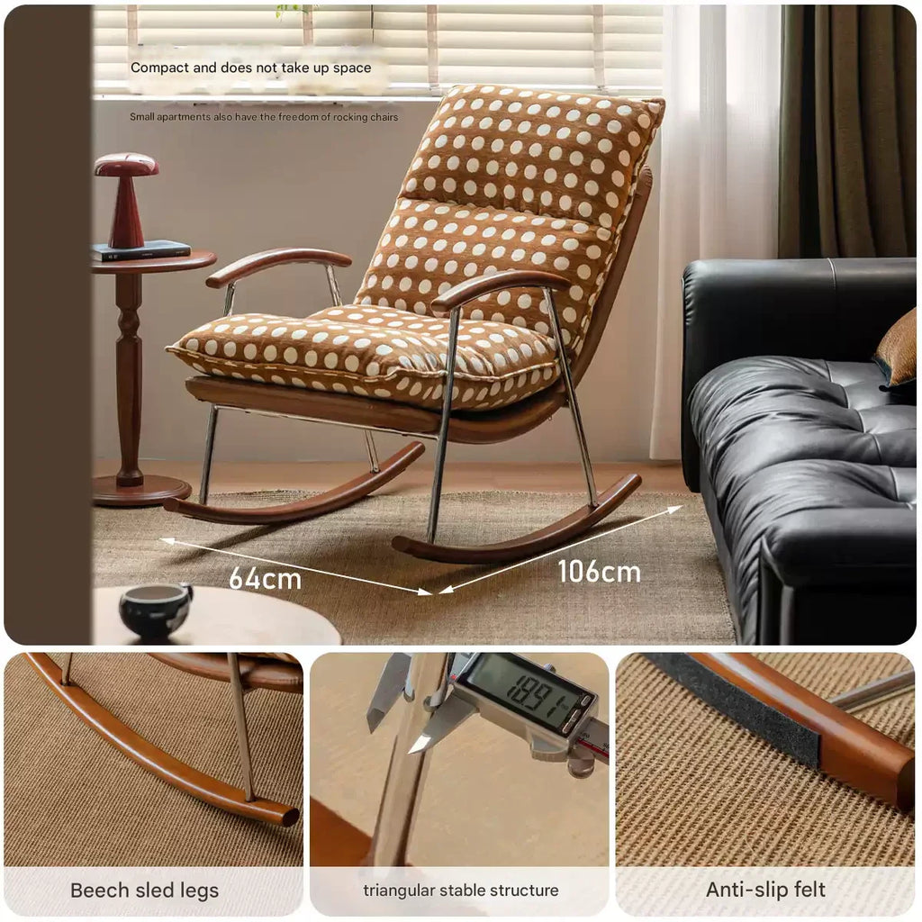 Fabric medieval style rocking chair