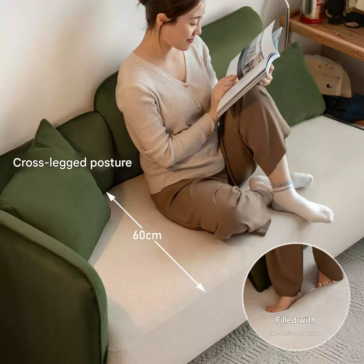 Fabric Modern Simple Double Sofa.