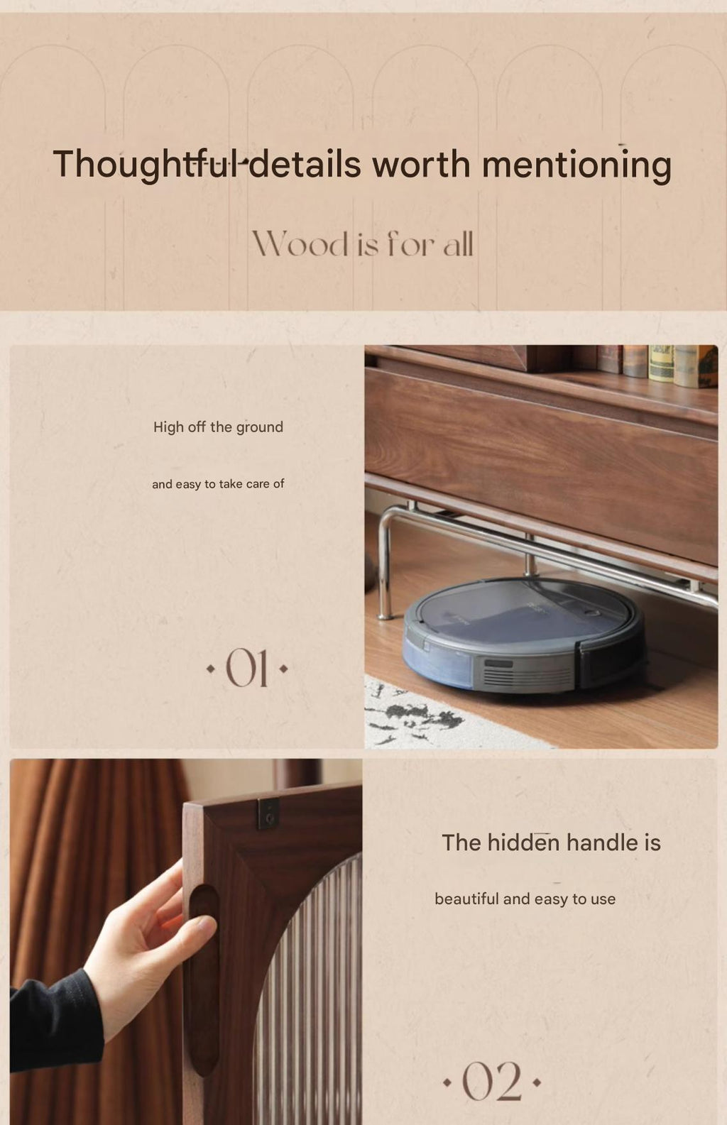 Black Walnut Solid Wood French Retro Side Cabinet