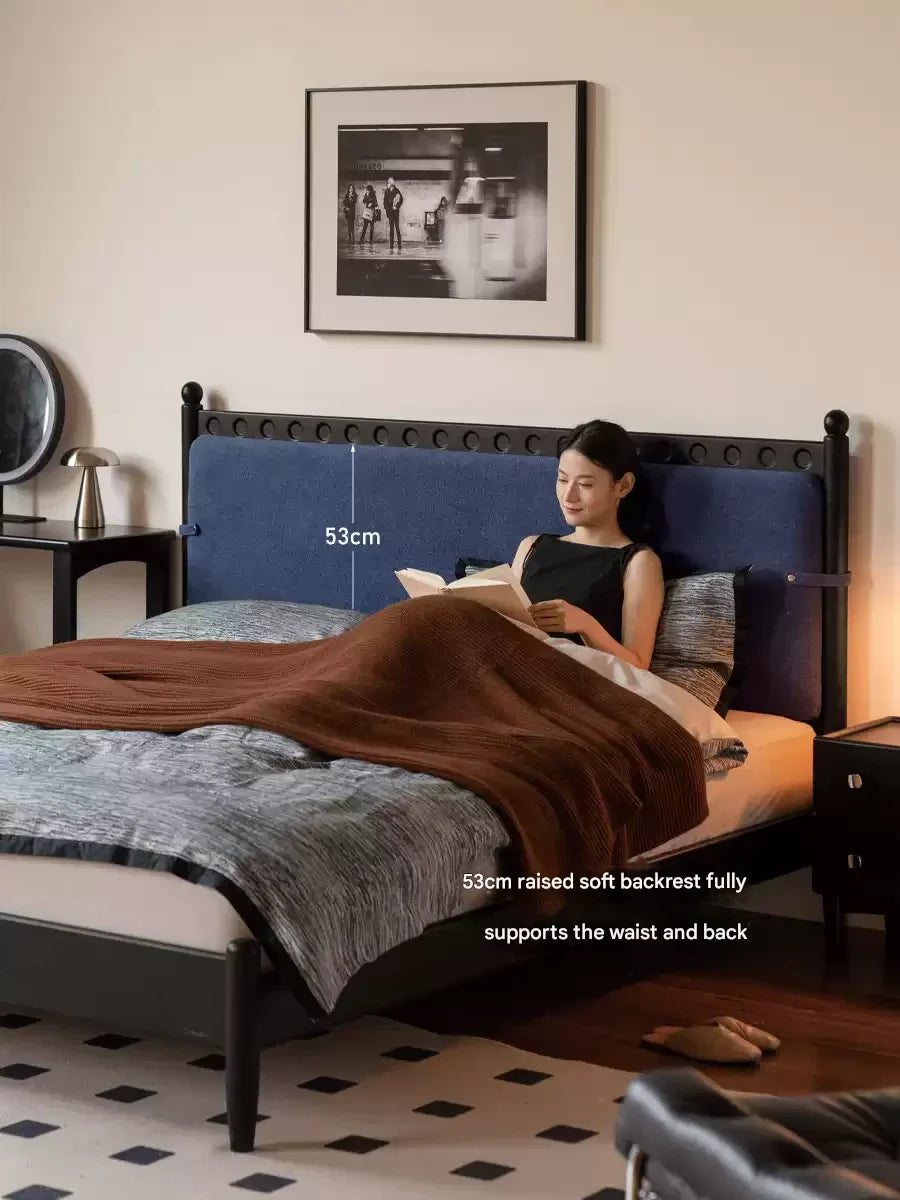 Ash Solid Wood Bauhaus Soft Leaning Antique Style Bed