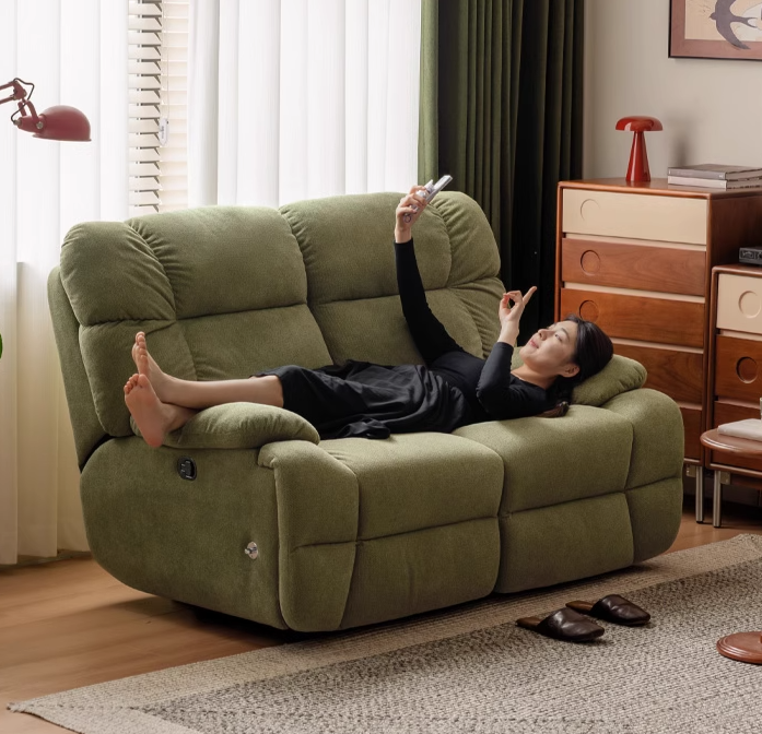 Fabric Reclining and Rocking Double Leisure Chair