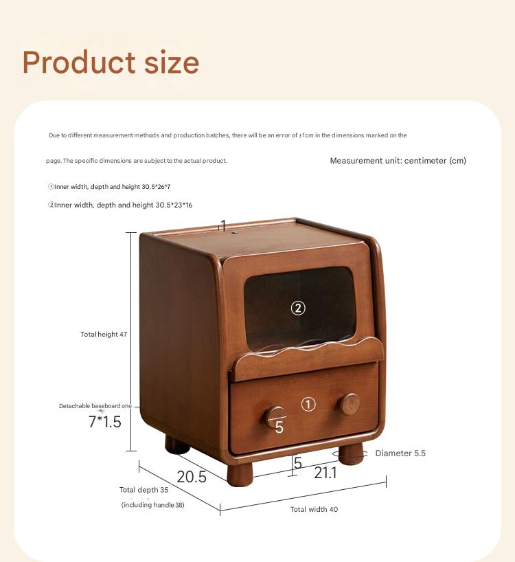 Poplar Solid Wood Children's with Lights Nightstand