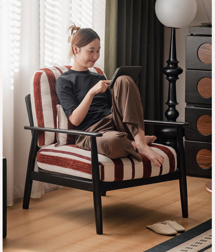 Oak Solid Wood French Retro Single Chair