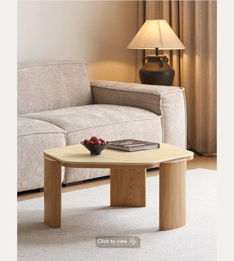 Sandalwood, Black Walnut Solid Wood Rock Plate Coffee Table