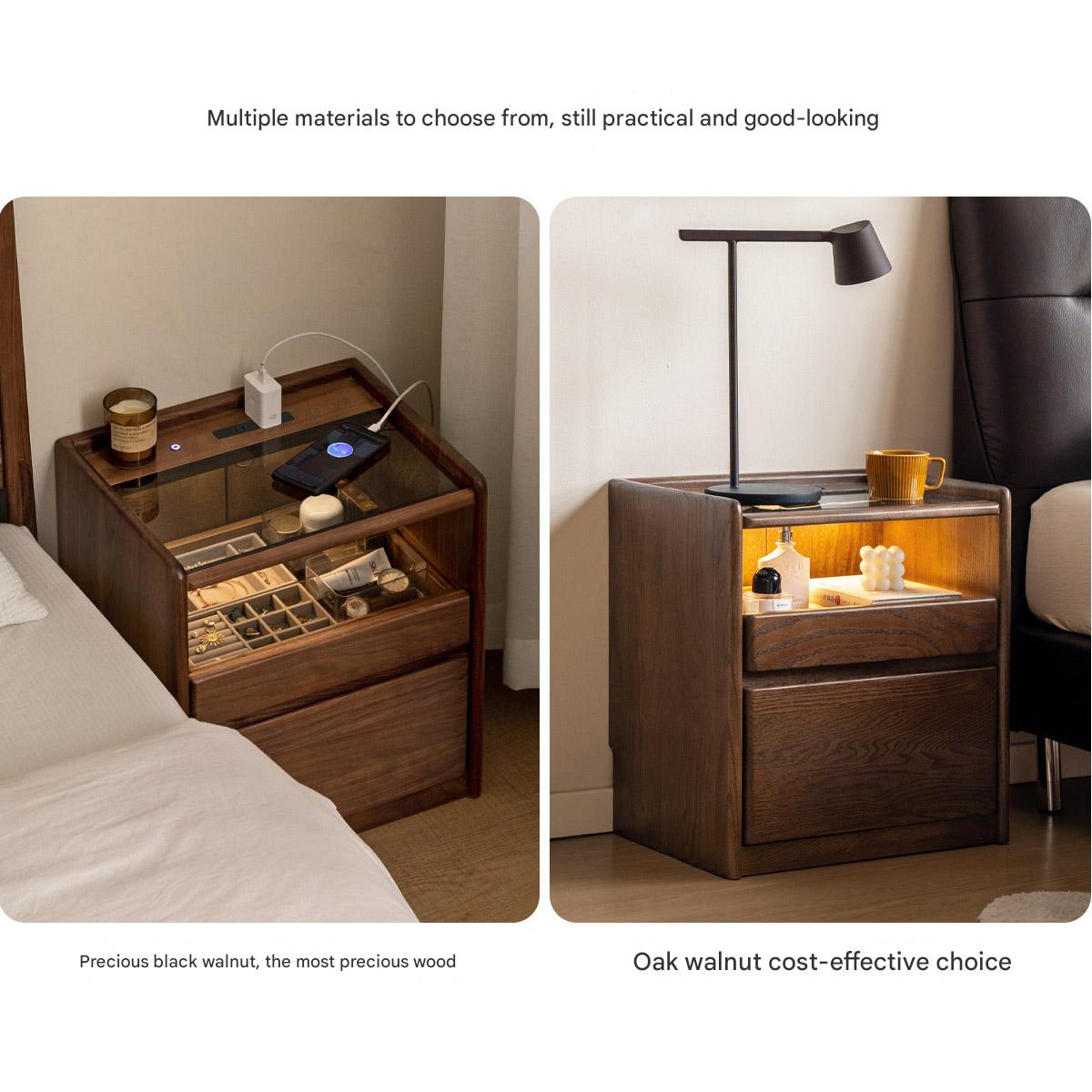 Oak, Ash Solid Wood Modern Nightstand