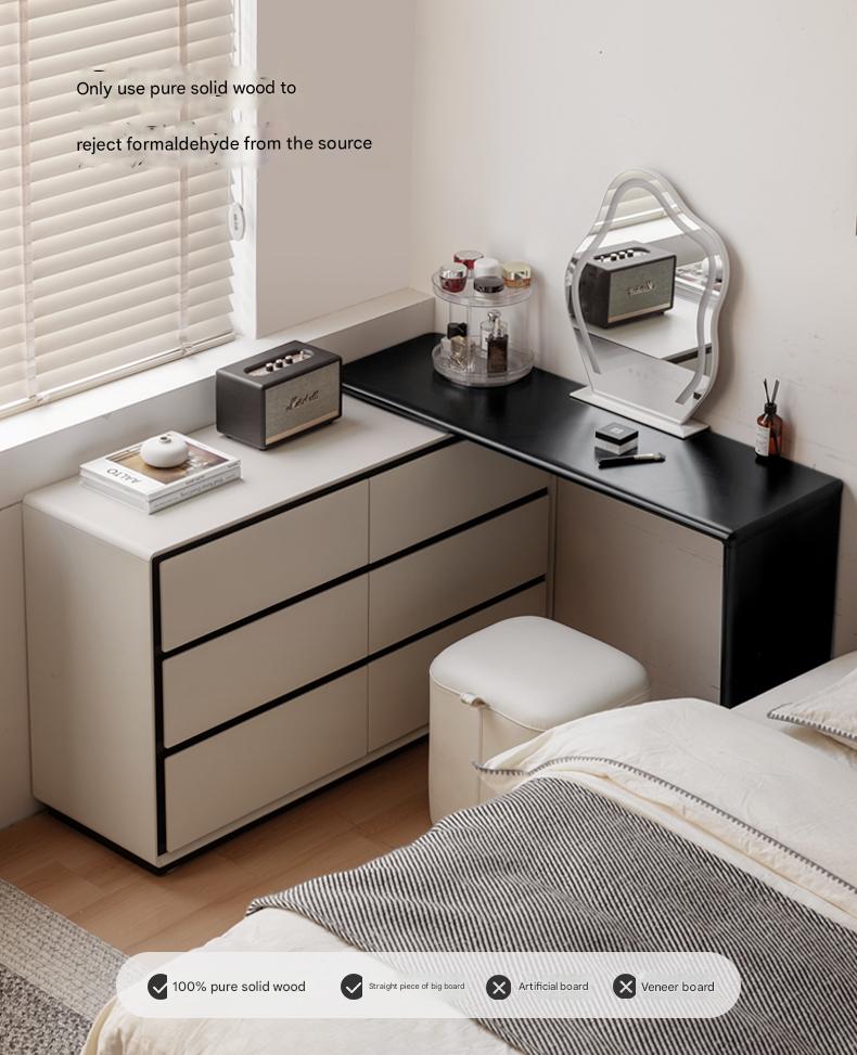 Solid Rubberwood Rotating Modern Dressing Table.