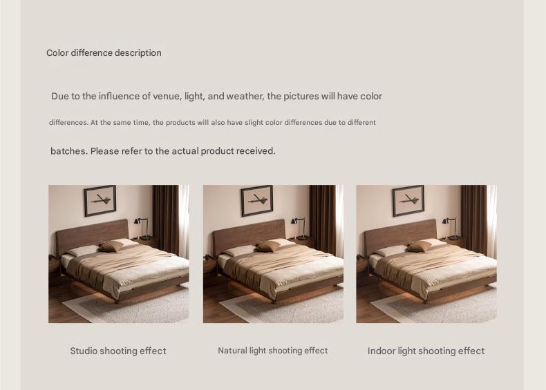 Sandalwood solid wood modern simple luminous multifunctional bed