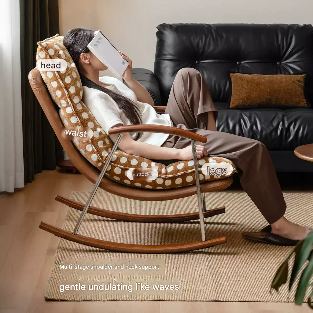 Fabric medieval style rocking chair