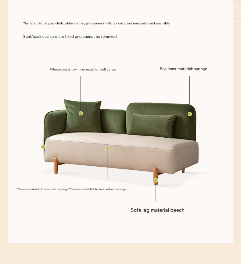 Fabric Modern Simple Double Sofa.