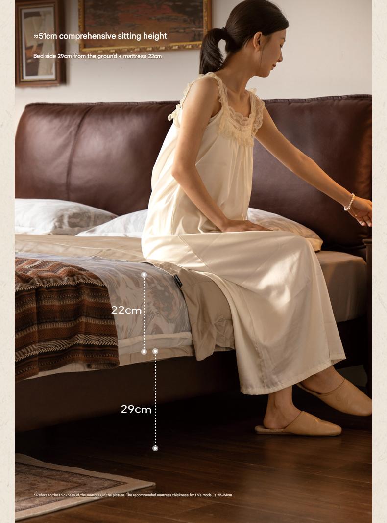 Leather Art Light Luxury Leather Bed