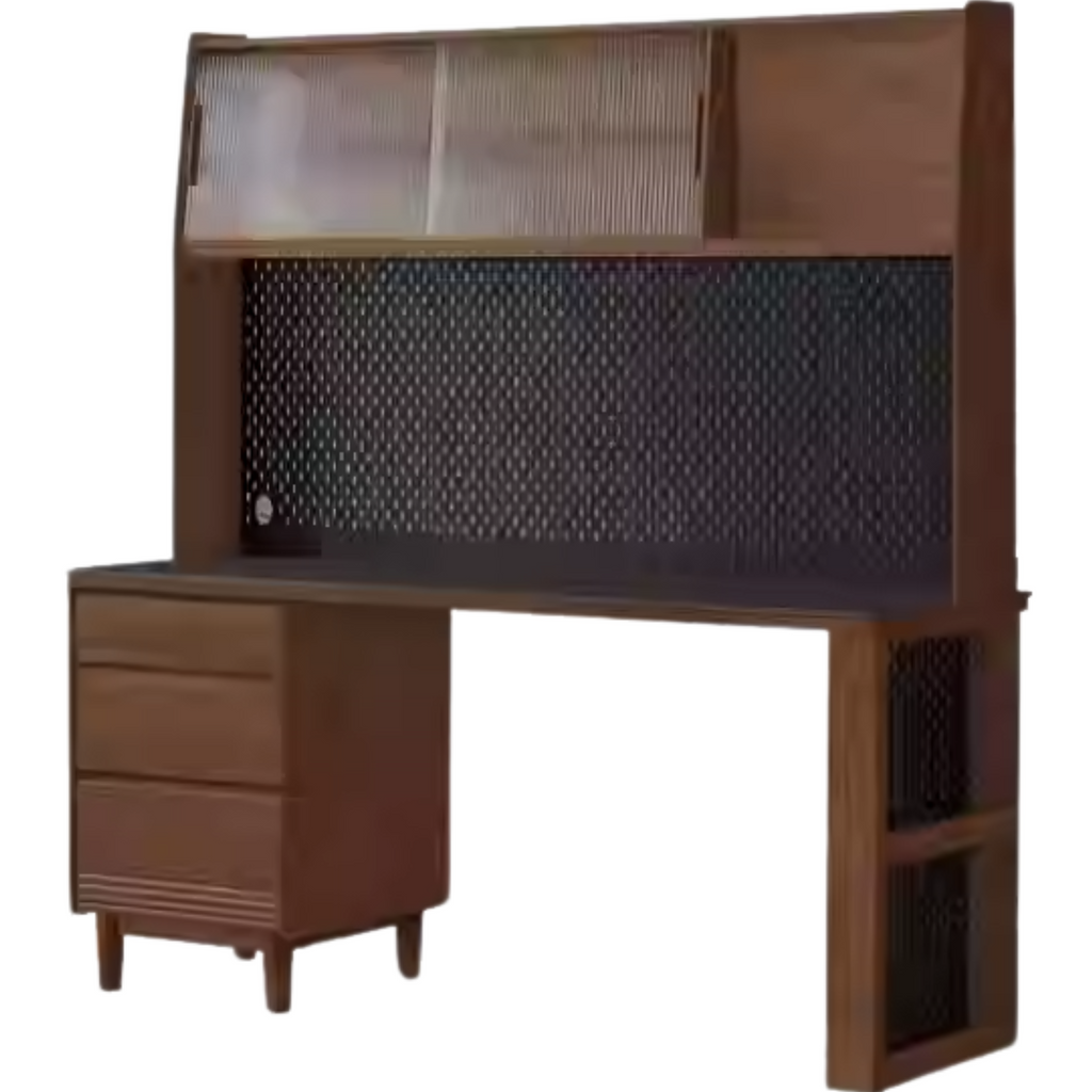 Black Walnut, Oak Solid Wood Light Luxury Style Rock Plate Storage Cabinet