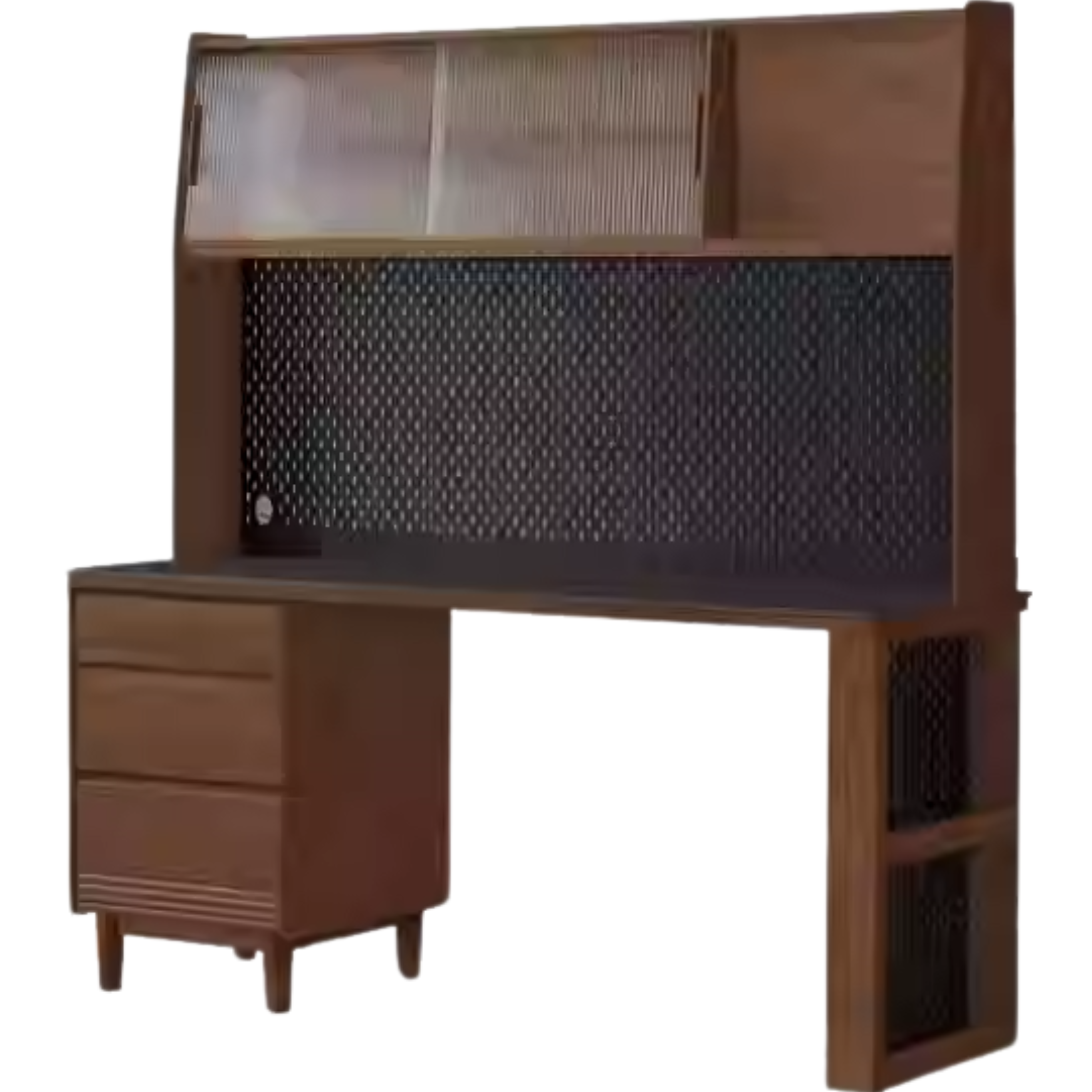 Black Walnut, Oak Solid Wood Light Luxury Style Rock Plate Storage Cabinet