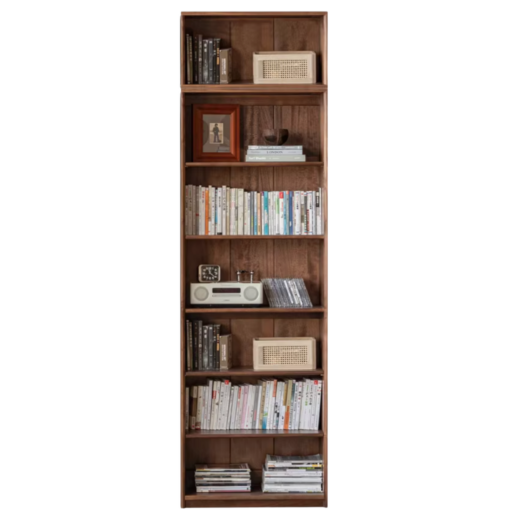 Black Walnut, Golden Sandalwood Solid Wood Bookshelf