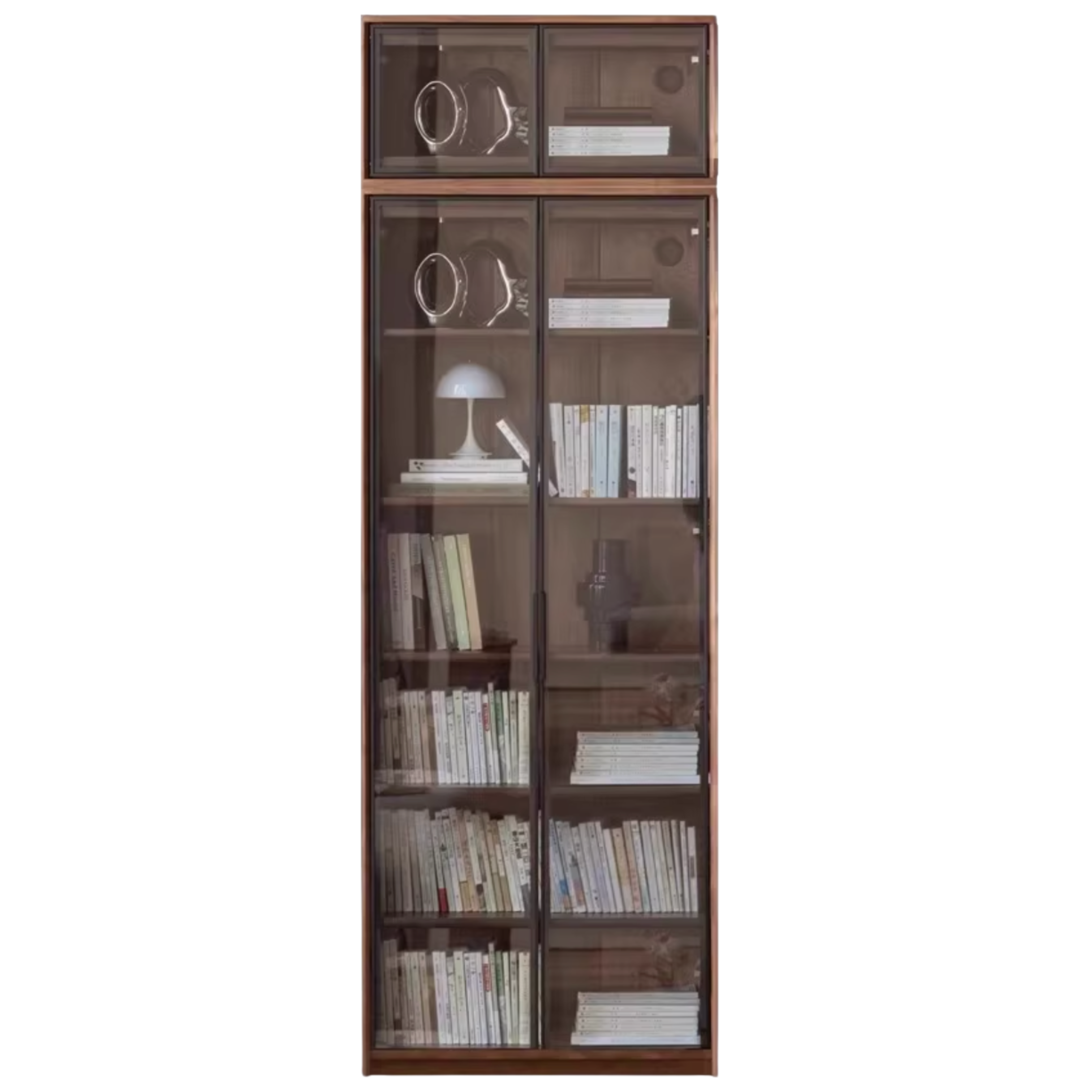 Black Walnut, Golden Sandalwood Solid Wood Bookshelf