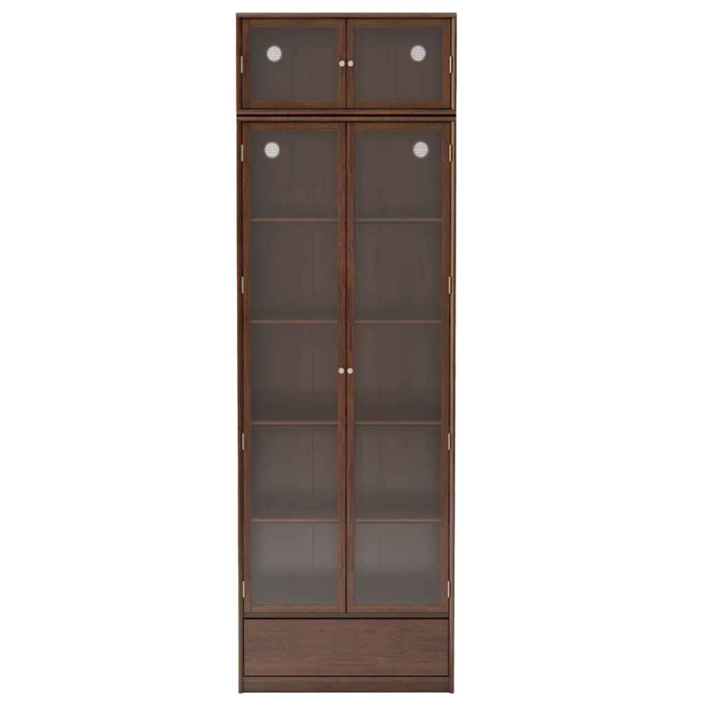 Black Walnut, Golden Sandalwood Solid Wood Bookshelf