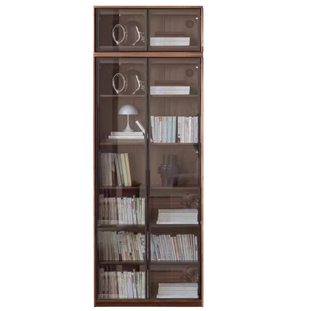 Black Walnut, Golden Sandalwood Solid Wood Bookshelf