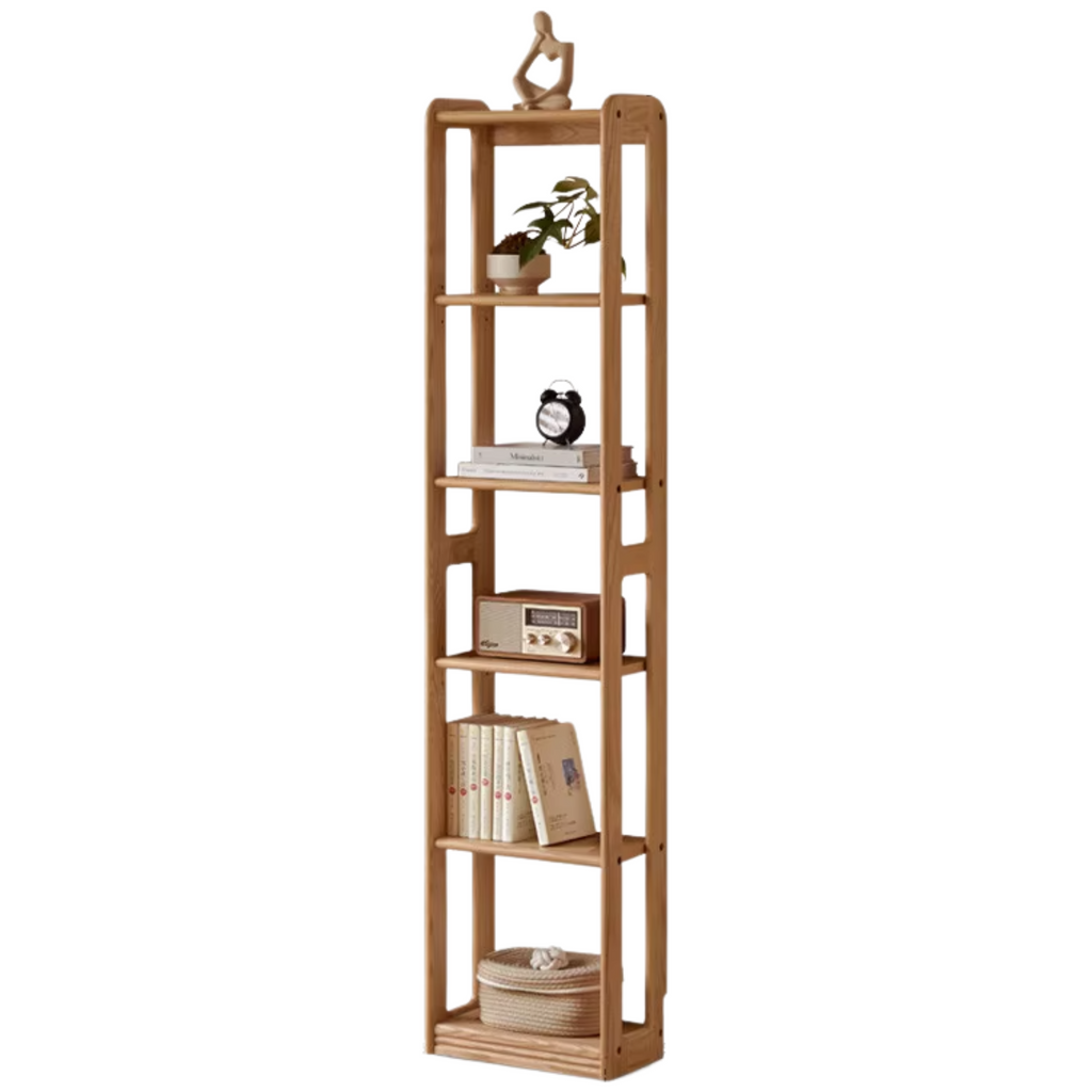 Oak Solid Wood Modern Ultra-Thin Bookshelf