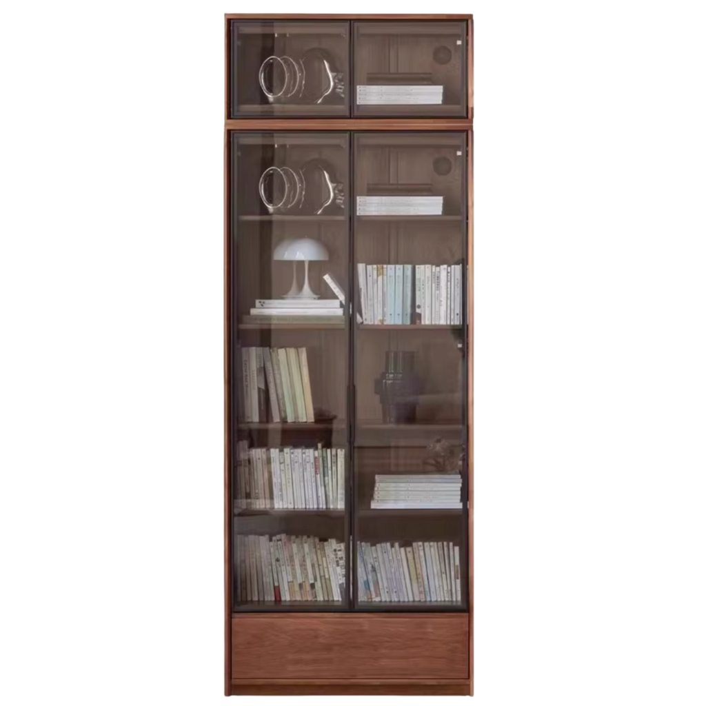 Black Walnut, Golden Sandalwood Solid Wood Bookshelf