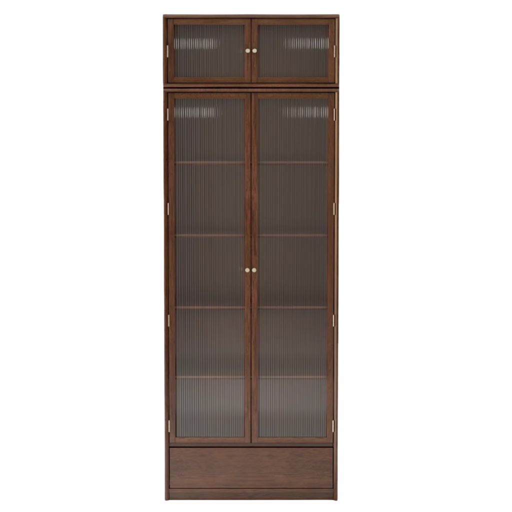 Black Walnut, Golden Sandalwood Solid Wood Bookshelf