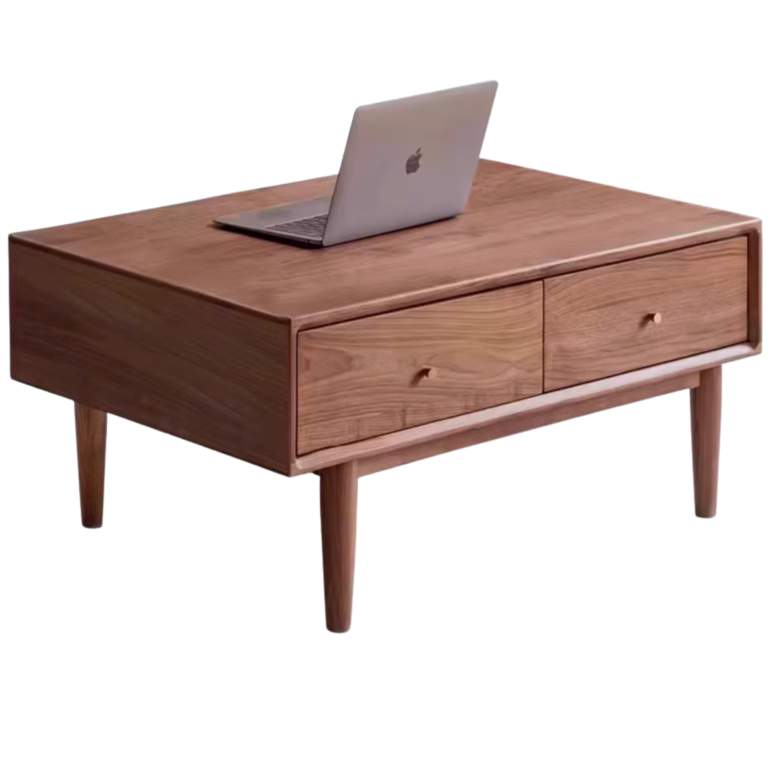 Golden Sandalwood, Black Walnut Solid Wood Rock Plate Tea Table