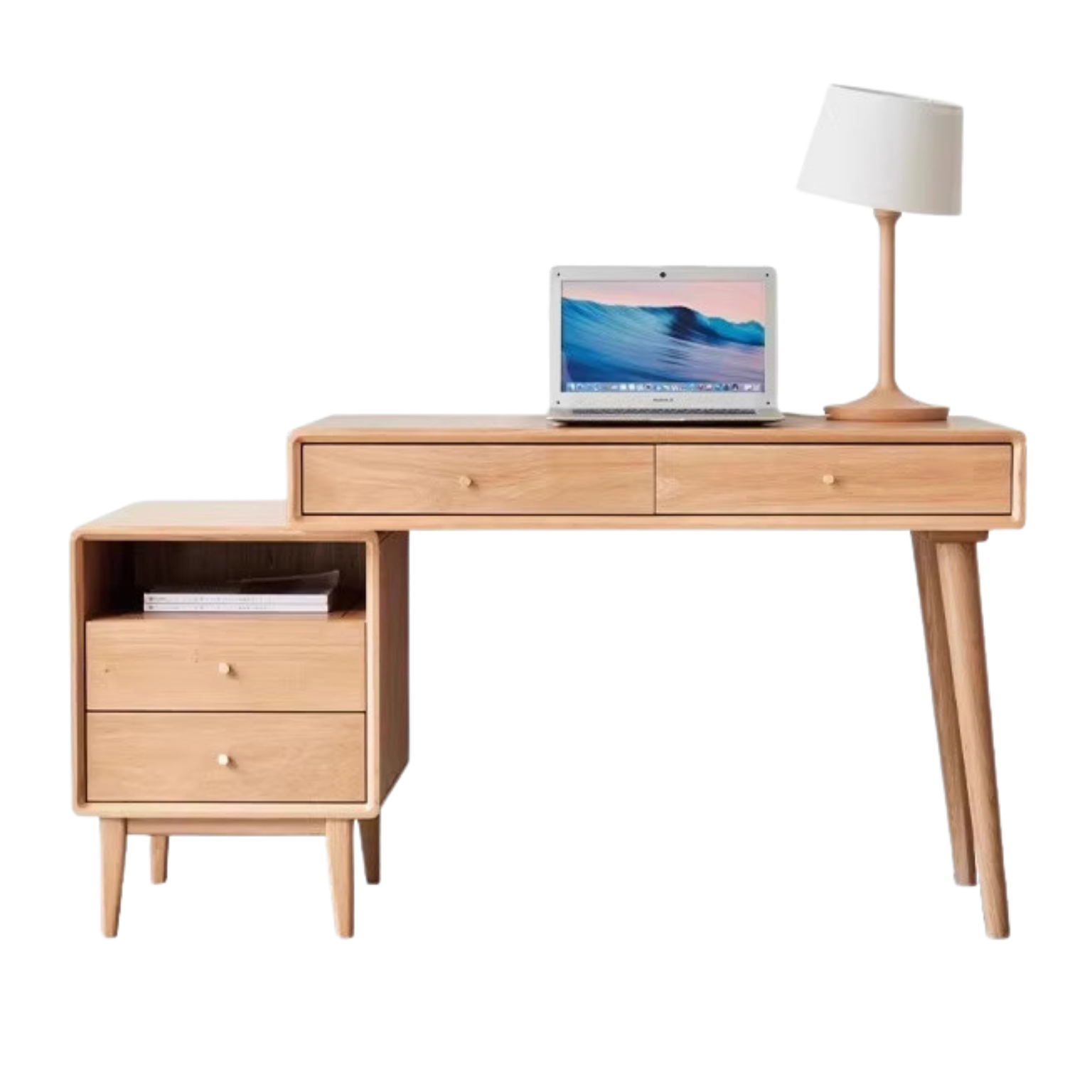 Oak Solid Wood Office Desk Combination