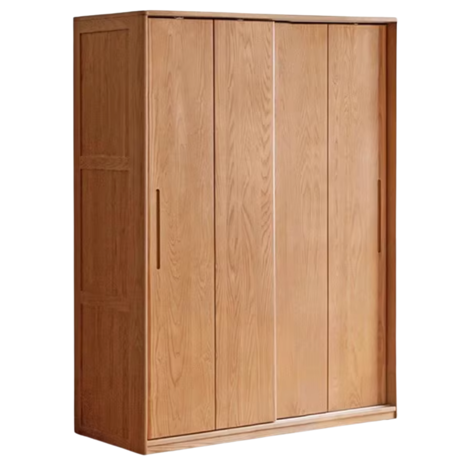 Oak, Ash Solid Wood Wardrobe With Sliding Doors.