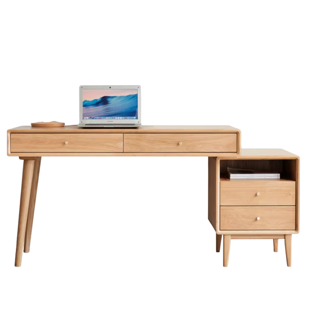 Oak Solid Wood Office Desk Combination